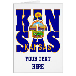 Kansas statlig flagga hälsningskort