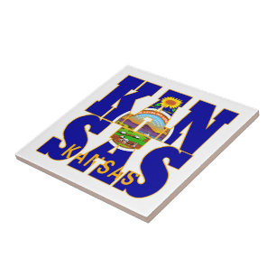 Kansas statlig flagga kakelplatta