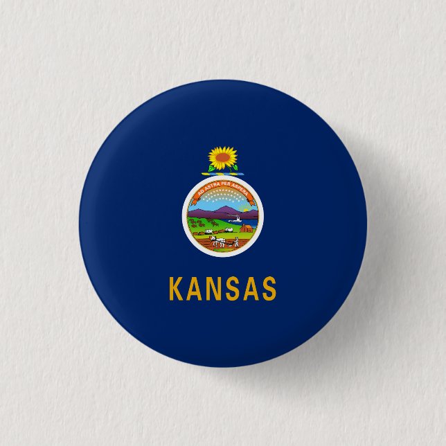 Kansas Statlig flagga Knapp (Framsida)