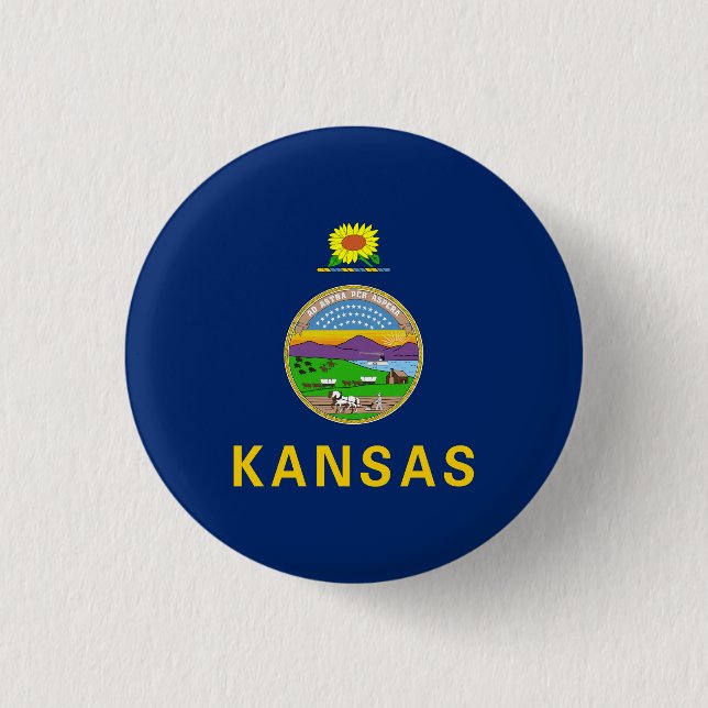 Kansas Statlig flagga Knapp (Framsida)