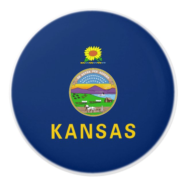Kansas Statlig flagga Knopp (Framsidan)