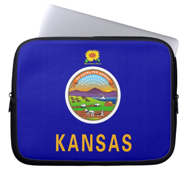 Kansas Statlig flagga Laptop sleeve (Framsidan)