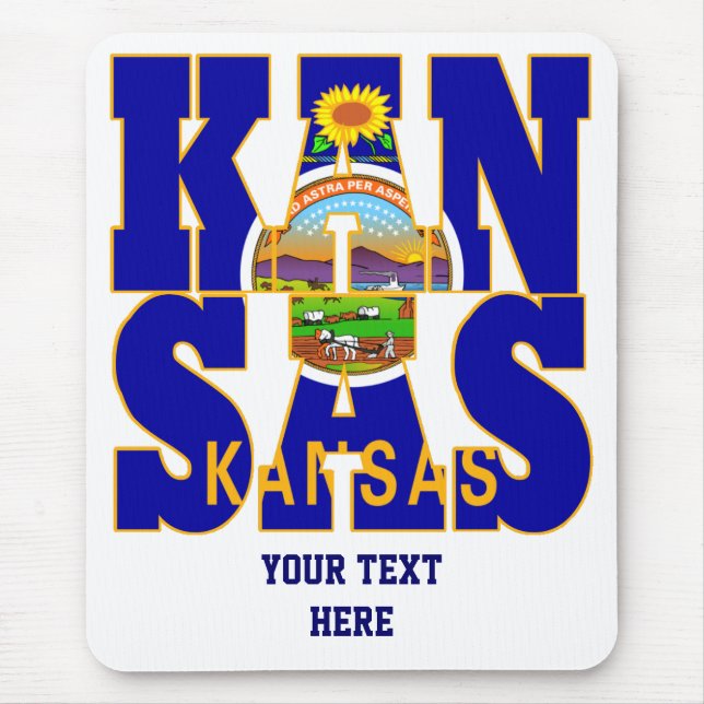 Kansas statlig flagga musmatta (Framsidan)