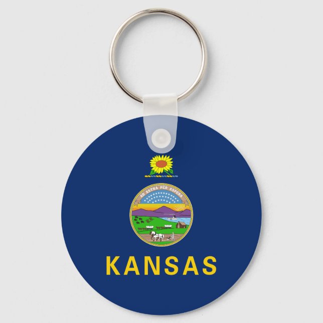 Kansas Statlig flagga Nyckelring (Framsida)