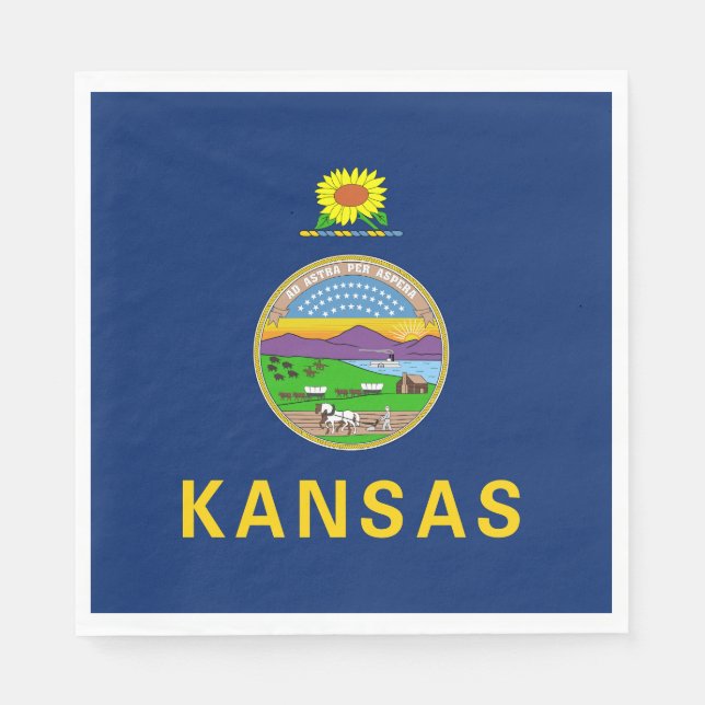 Kansas Statlig flagga Pappersservett (Framsidan)