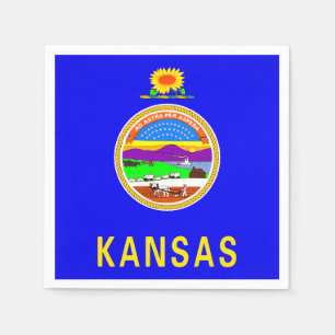 Kansas Statlig flagga Pappra Party Napkins Pappersservett