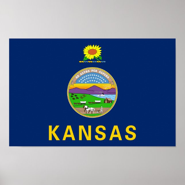 Kansas Statlig flagga Poster (Framsidan)