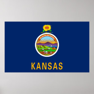 Kansas Statlig flagga Poster