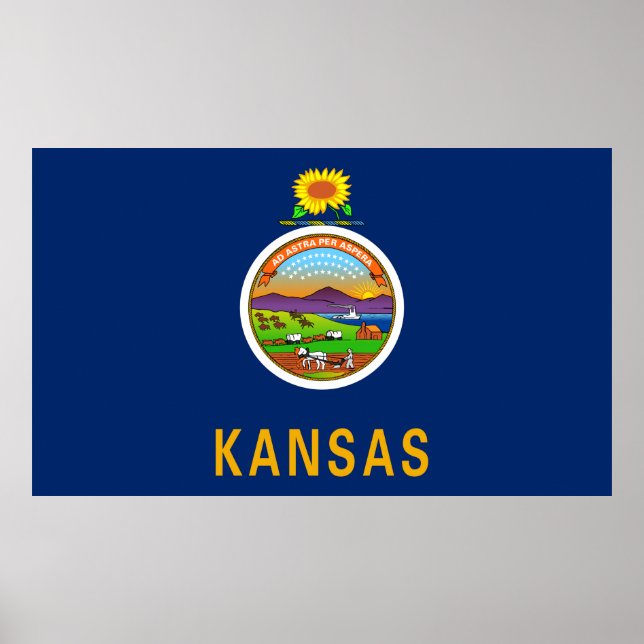 Kansas Statlig flagga Poster (Framsidan)