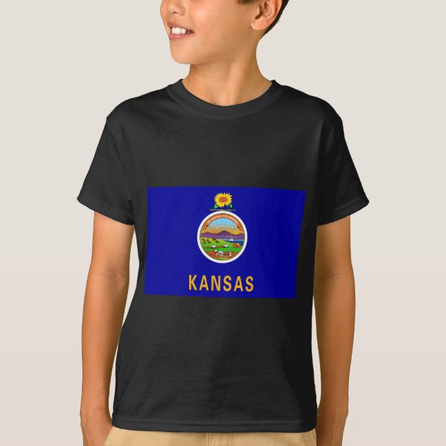 Kansas Statlig flagga Tee Shirt (Framsida)