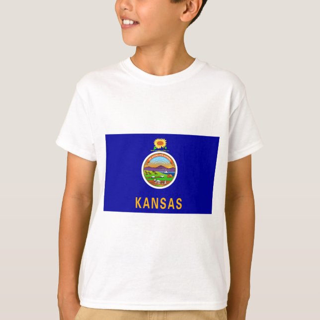 Kansas Statlig flagga Tee Shirt (Framsida)