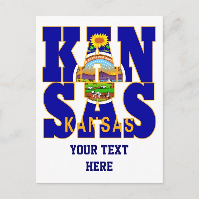 Kansas statlig flagga vykort (Framsida)
