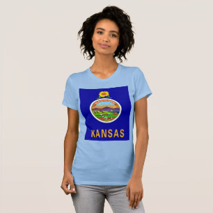 Kansas Statlig flagga Womens Slim Fit Tee