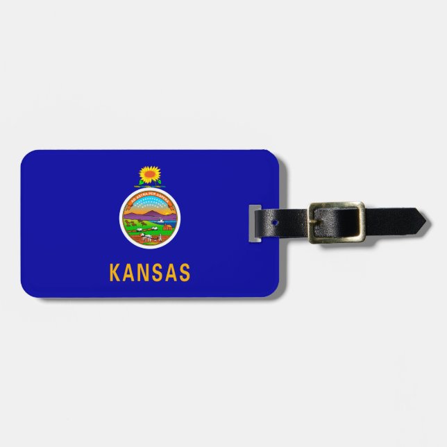 Kansas statlig flaggadesign bagagebricka (Horisontell Framsida)