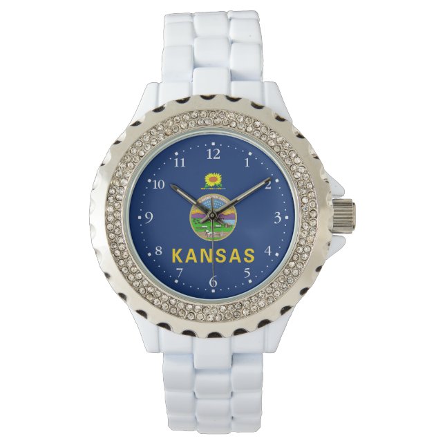 Kansas statsflagga armbandsur (Framsida)
