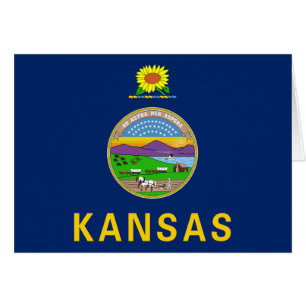 Kansas statsflagga hälsningskort