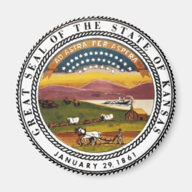 Kansas statssigill magnet (Framsidan)
