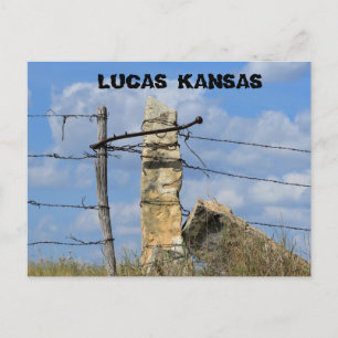 Kansas Stone Post staketavla, vykort. Vykort