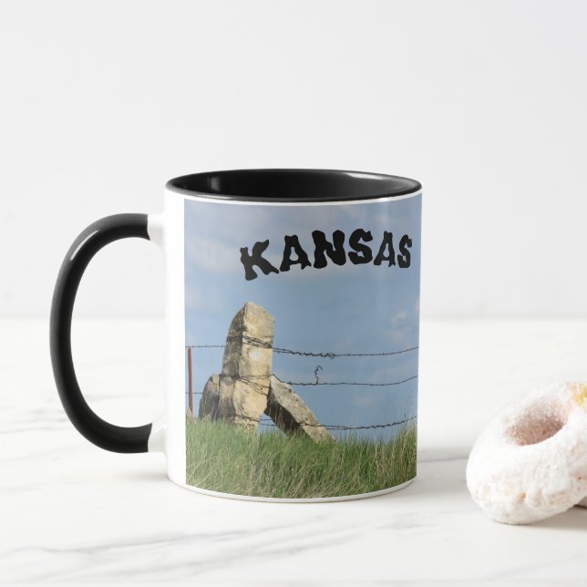 Kansas Stone Post-staketet med Himlar-kaffe Mugg/K Mugg (Med munk)