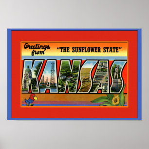 Kansas stor brevhälsning poster