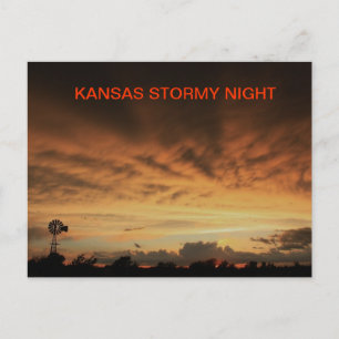 KANSAS-STORMON NATT-vykort Vykort