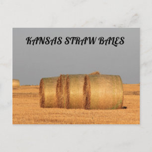 Kansas Straw Bales POST-kort Vykort
