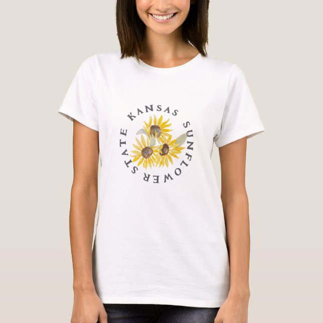 KANSAS SUNFLOWER STATE Watercolor T-shirt (Framsida)