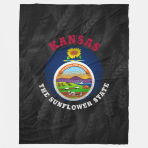 KANSAS SUNFLOWER STATLIG FLAGGA FLEECEFILT