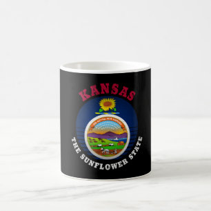 KANSAS SUNFLOWER STATLIG FLAGGA KAFFEMUGG