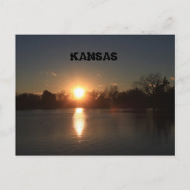 Kansas Sunset med ett reflektionskort Vykort
