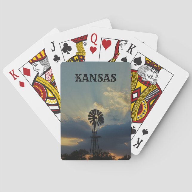 Kansas Sunset med Kvarn spelkort (Baksidan)