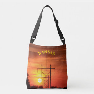 Kansas Sunset med linjer Shopping bag Axelväska