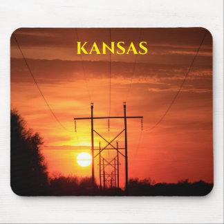 Kansas Sunset med Träd Silhouette Mouse Pad Musmatta