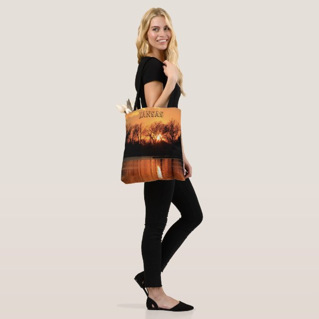 Kansas Sunset Reflection Photo Tote Bag Tygkasse (På modell)