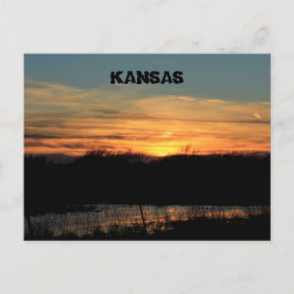 Kansas Sunset-reflektion. Postkort. Vykort