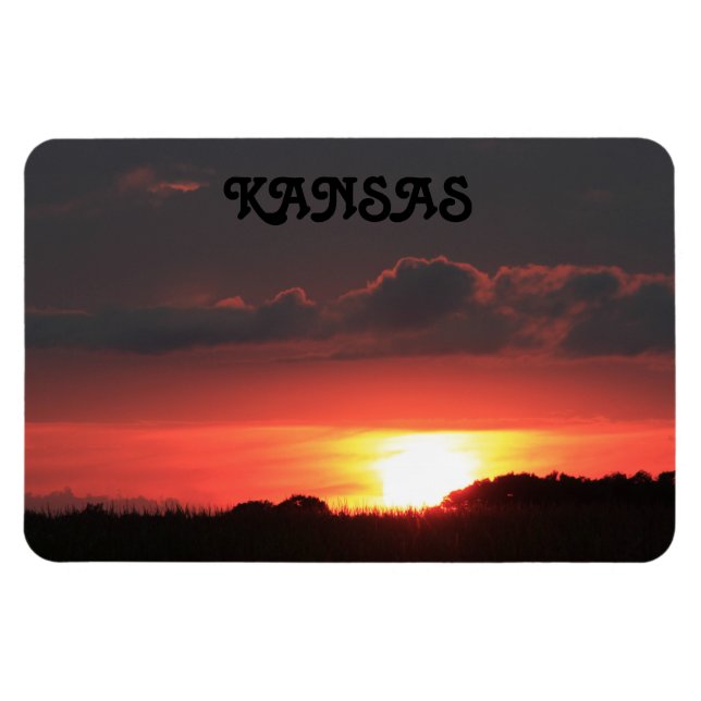 Kansas Sunset with Clouds Flexible Magnet (Horisontell)