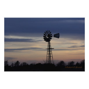 Kansas Sunset with clouds Photo Utvidgning Fototryck