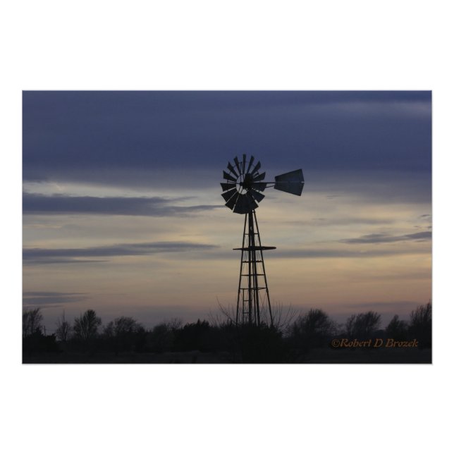 Kansas Sunset with clouds Photo Utvidgning Fototryck (Framsidan)