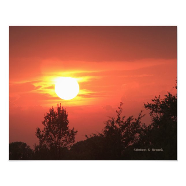 Kansas Sunset with Clouds Photo Utvidgning Fototryck (Framsidan)