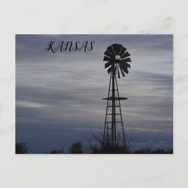 Kansas Sunset with clouds Post Card Vykort (Framsida)