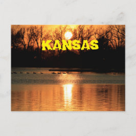 Kansas Sunset with Reflection POST Card Vykort