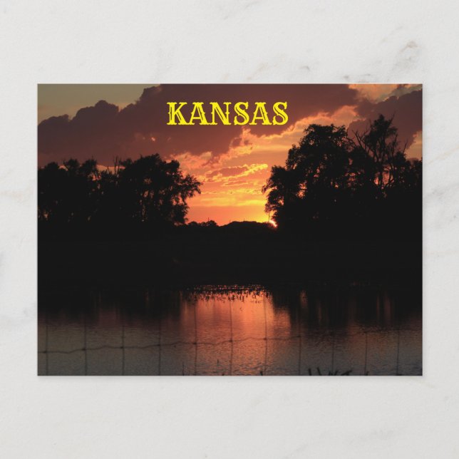 Kansas Sunset with Silhouettes, Post Card Vykort (Framsida)
