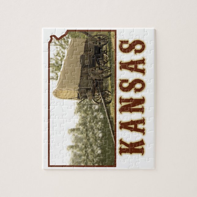 Kansas täckte vagn pussel (Vertikal)