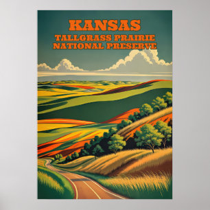 Kansas Tallgräs Prairie National Preserve V02 Poster