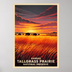 Kansas Tallgräs Prairie National Preserve V05 Poster