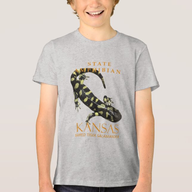 Kansas Territory Amphibian The Barred Salamander T Shirt (Framsida)