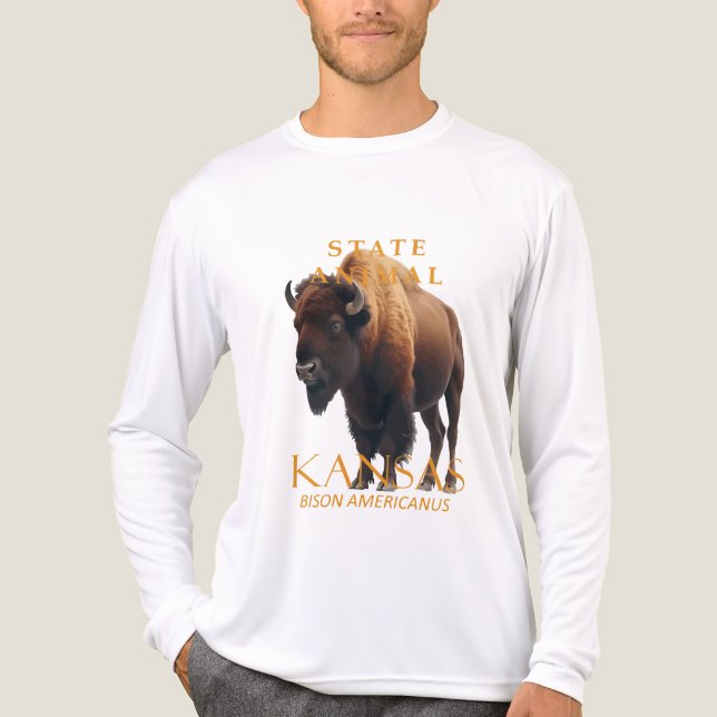 Kansas Territory Djur Bison Americanus T Shirt (Framsida)