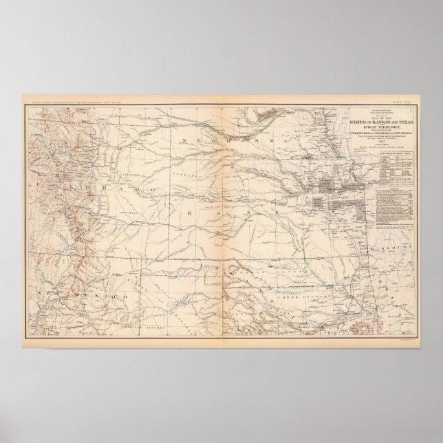 Kansas, Texas, Indiska territoriet Poster (Framsidan)