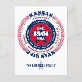 Kansas, Topeka, KS, Patriotic, Monogram Vykort