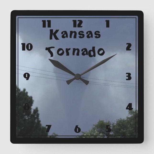 Kansas Tornado CLOCK Fyrkantig Klocka (Framsida)